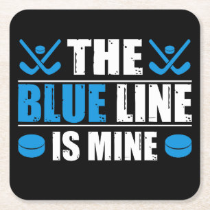 Hockey Blue Line Rechteckiger Pappuntersetzer