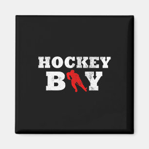 Hockey Boy Player Silhouette Sportgeschenk Magnet