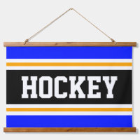 HOCKEY Bright Vivid Blue Black Yellow Streifen