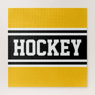 HOCKEY Bright Yellow Schwarz-weiß Racing Streifen