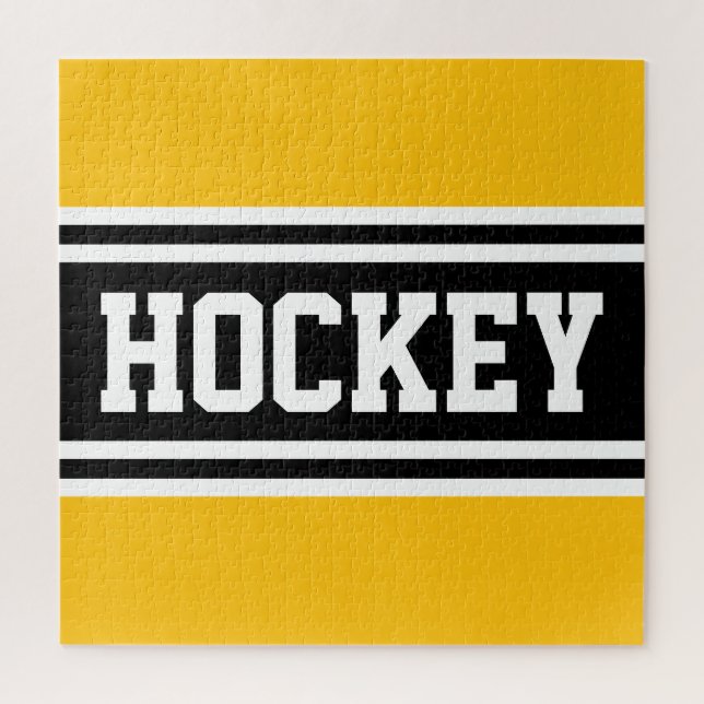 HOCKEY Bright Yellow Schwarz-weiß Racing Streifen (Vertikal)