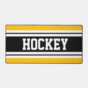 HOCKEY Bright Yellow Schwarz-weiß Racing Streifen Schreibtischunterlage