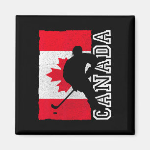Hockey Canadian Patriotic Flag Magnet