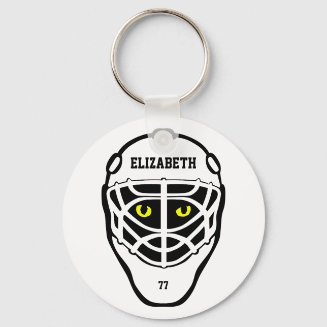 Hockey Cat Eyes Helmet Schlüsselanhänger (Vorderseite)