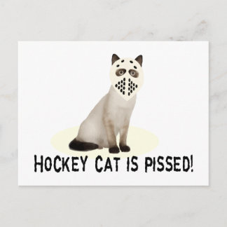Hockey Cat Pissed Postkarte