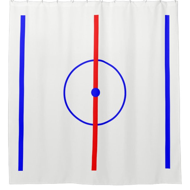 Hockey Center Ice & Blue Lines Duschvorhang (Vorderseite)