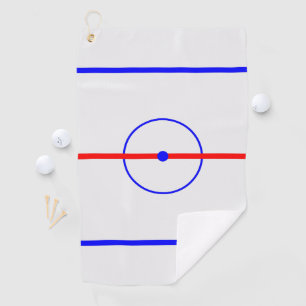 Hockey Center Ice & Blue Lines Golfhandtuch