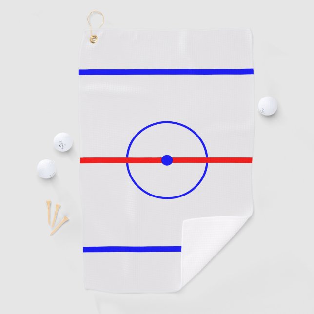 Hockey Center Ice & Blue Lines Golfhandtuch (Insitu)