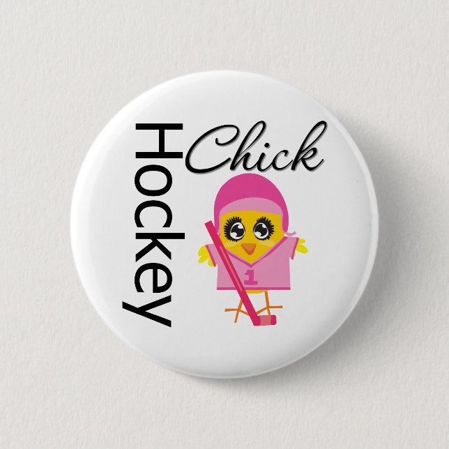 Hockey Chick Button (Vorderseite)