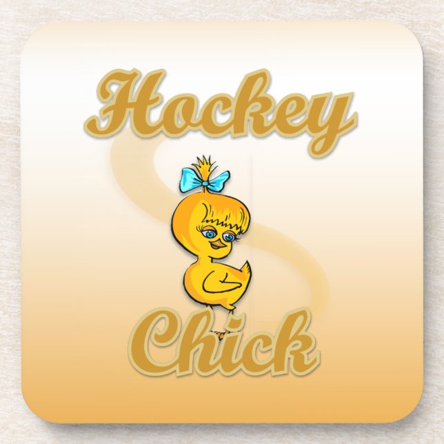 Hockey Chick Getränkeuntersetzer (Vorderseite)