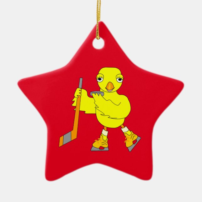 Hockey Chick Keramik Ornament (Vorne)