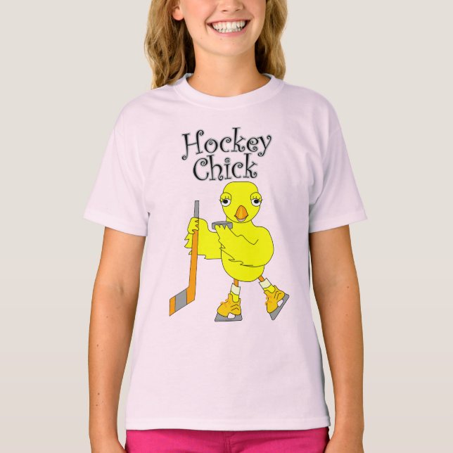 Hockey Chick-Text T-Shirt (Vorderseite)