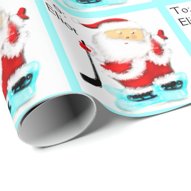 Hockey Christmas Geschenkpapier (Rolleneckpunkt)