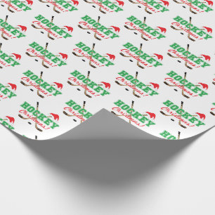 Hockey Christmas Hockey Sticks Weihnachtsmannmütz Geschenkpapier