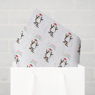 Hockey Christmas Penguin Seidenpapier