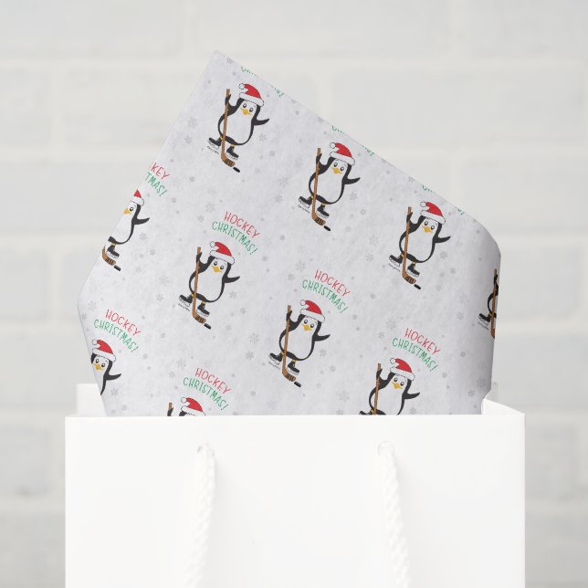 Hockey Christmas Penguin Seidenpapier (Geschenktüte)