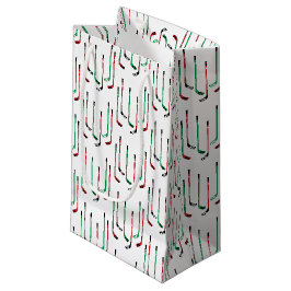 Hockey Christmas Red & Green Hockey Sticks Kleine Geschenktüte
