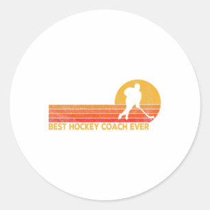 Hockey Coach Ewiges Eishockey Team Coach Retro Runder Aufkleber