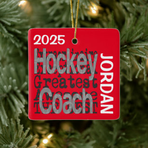 Hockey Coach Extraordinaire CUSTOM Keramikornament