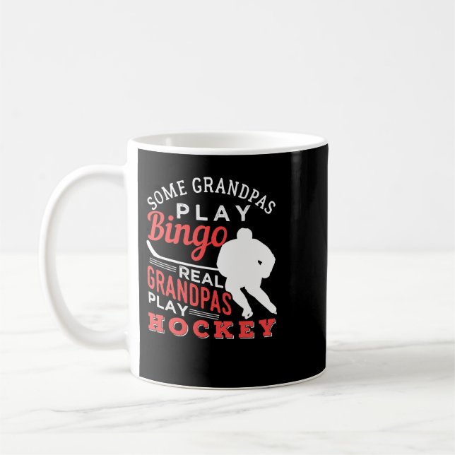 Hockey Cool Hockey Playing Grandpa 367 player Kaffeetasse (Links)