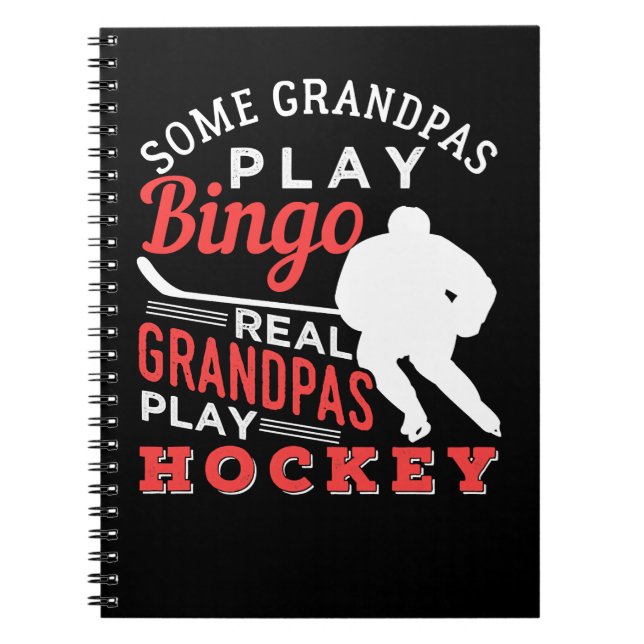 Hockey Cool Hockey Playing Opa 367 Spieler Notizblock (Vorderseite)