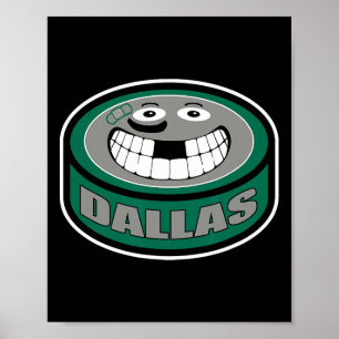 Hockey Dallas Texas Lustiger Junge Erwachsener Puc Poster