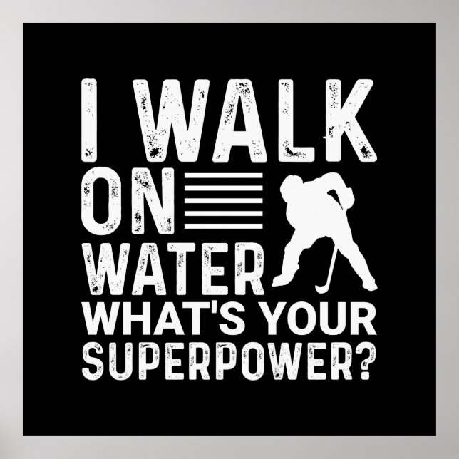 Hockey, den ich auf Wasser laufe Poster (Vorne)