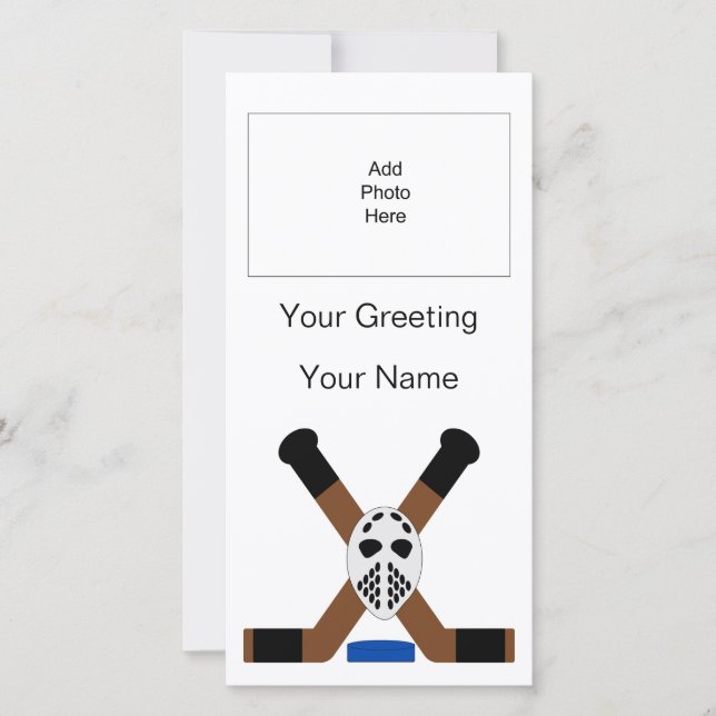 Hockey Design Carte photo personnalisé (Devant)