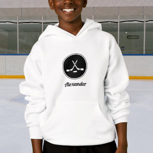 Hockey Design Noir & Blanc Classé Garçons Nom Spor