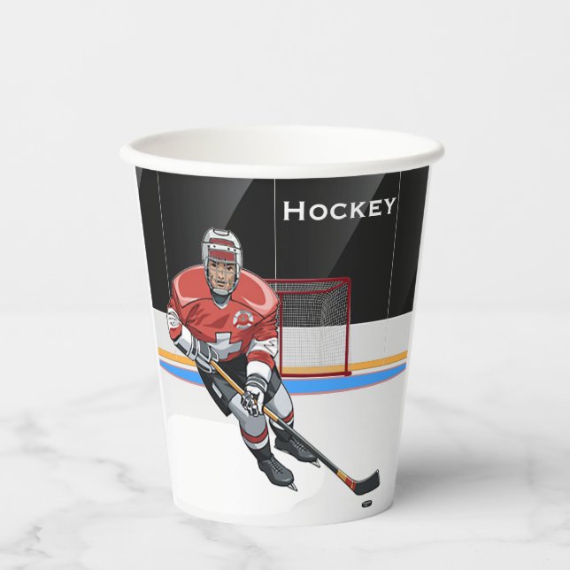 Hockey Design Paper Cup Pappbecher (Vorderseite)