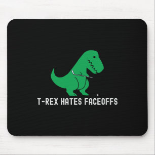 Hockey Dinosaur T-Rex Lustig Hasst Faceoffs Liebe  Mousepad