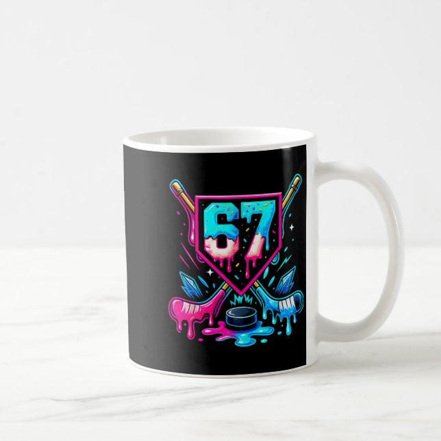 Hockey Drip 6 7 Number 67 Six Seven Meme Men Boys  Kaffeetasse (Rechts)