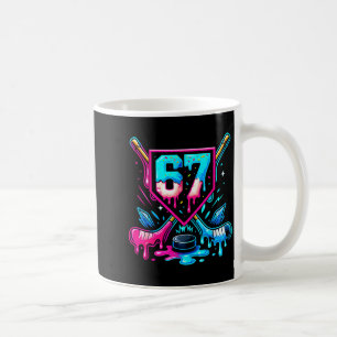 Hockey Drip 6 7 Nummer 67 Sechs Sieben Meme Männer Kaffeetasse