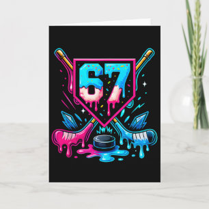 Hockey Drip 6 7 Nummer 67 Sechs Sieben Meme Männer Karte