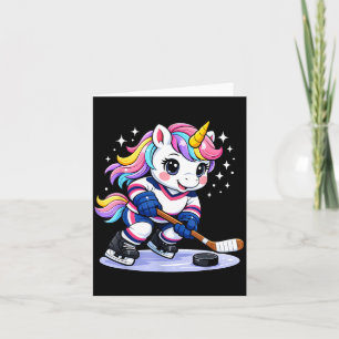 Hockey Einhorn Eishockey Süß Lustige Mädchen Winte Karte