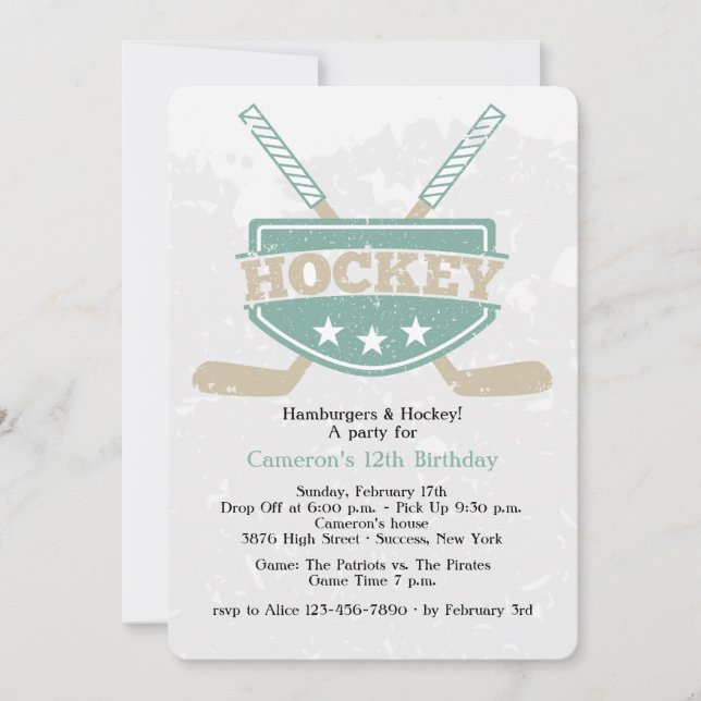 Hockey-Einladung Einladung (Vorderseite)