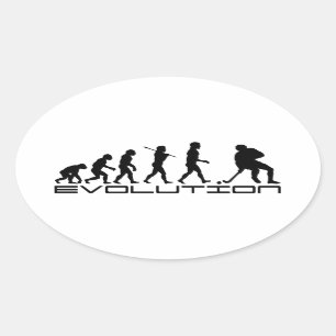 Hockey-Eis-Hockey-Sport-Evolutions-Kunst Ovaler Aufkleber
