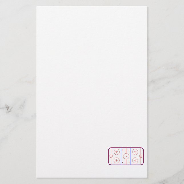 Hockey-Eisbahn Briefpapier (Vorderseite)