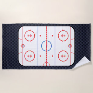Hockey-Eisbahnen-Diagramm auf blauer Strandtuch