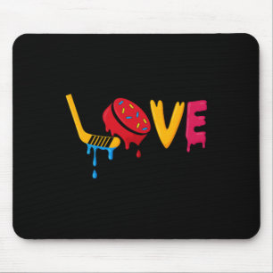 Hockey-Eiscreme-Tropf-Jungen Eishockey Liebe Jugen Mousepad