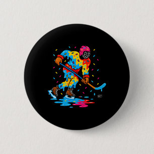 Hockey-Eiscreme-Tropf Jungen Mädchen Eishockey Jug Button