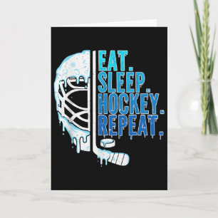 Hockey Eiscreme tropft Essen Schlaf Hockey Wiederh Karte