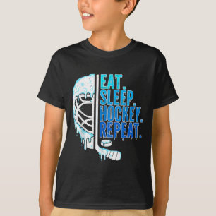 Hockey Eiscreme tropft Essen Schlaf Hockey Wiederh T-Shirt