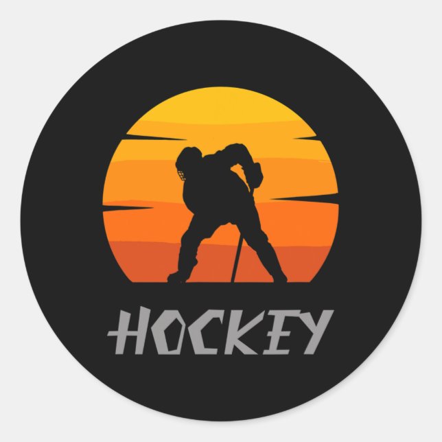 Hockey-Eishockey-Spieler-Geschenk 9 Runder Aufkleber (Vorderseite)