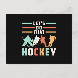 Hockey Eishockey Stick Retro Team Puck Geschenkide Postkarte