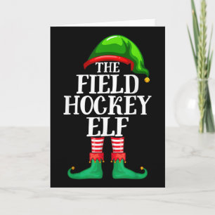 Hockey-Elf-Matching-Familien-Weihnachtsfeier P Karte