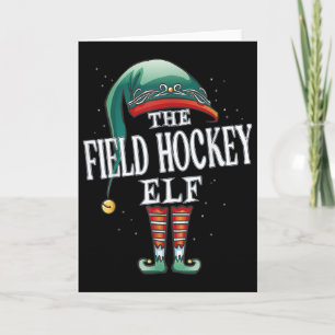 Hockey-Elf-Weihnachtsgruppe Xmas-Pyjama-Party Karte