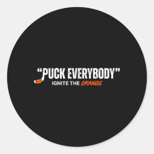 Hockey Enforcer Orange 2 Runder Aufkleber