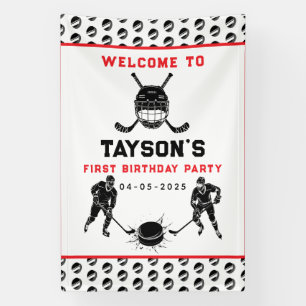 Hockey Erstes Jahr Down Foam Board – 1. Geburtstag Banner