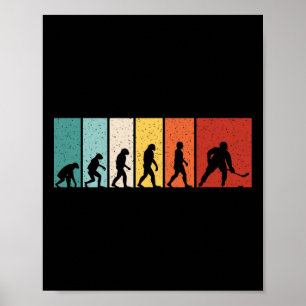 Hockey Evolution Retro Eishockeyspieler Männer Jun Poster